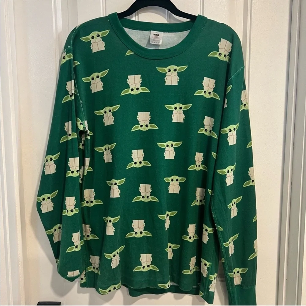 Hanna Andersson Adult Star Wars Yoda Print Organic Cotton Pajama Set. Size L/XL.